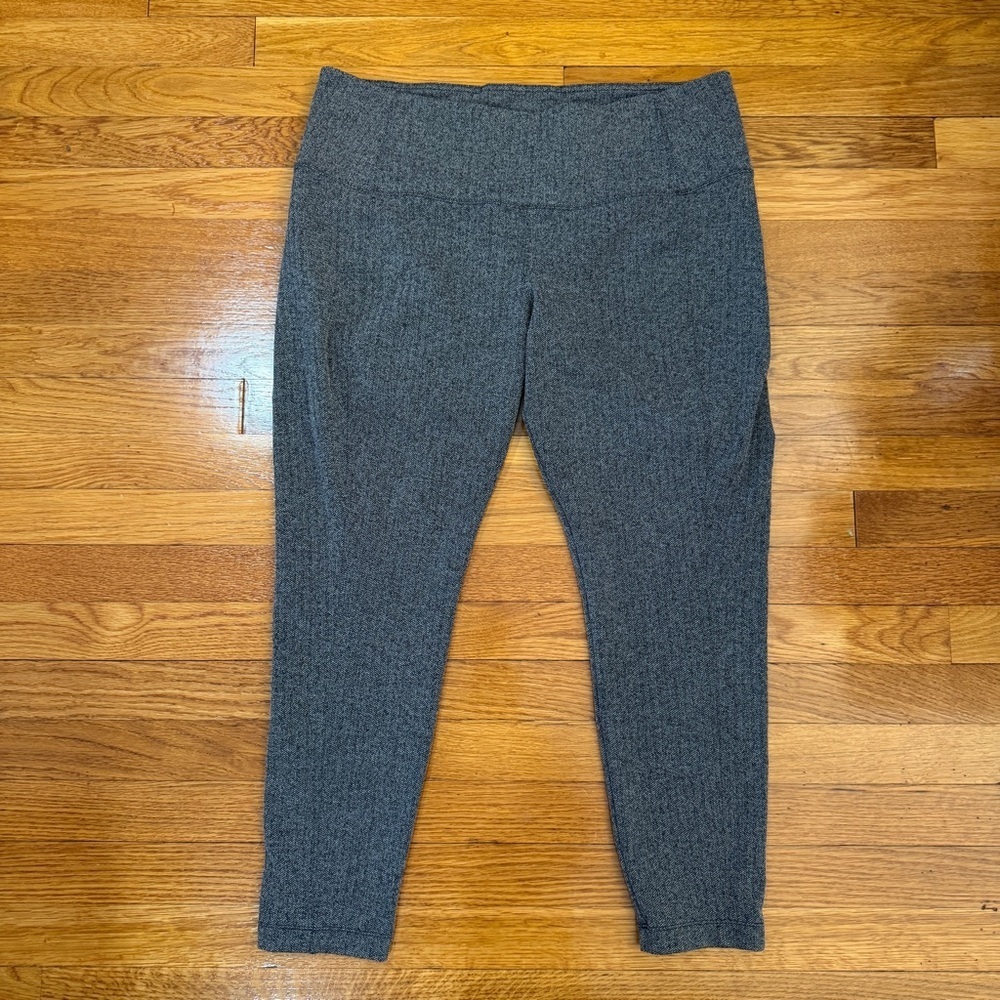 Athleta Delancey Herringbone Tight Leggings Black / Abalone Grey - Size 1X